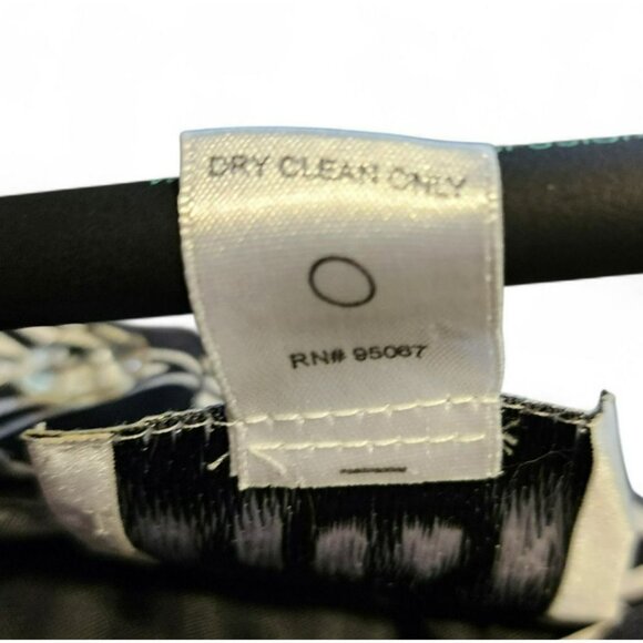 Oscar de la Renta Silk Chevron Pencil Skirt 10 | 100% Silk | Black/White - Picture 3 of 7